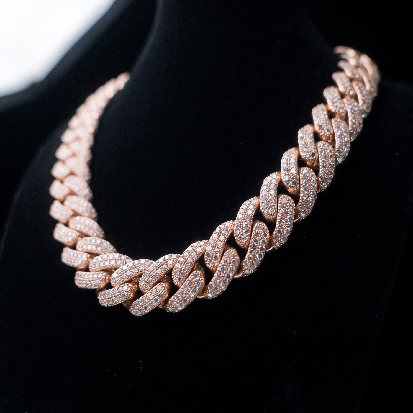 Iced out moissanite Cuban link chain