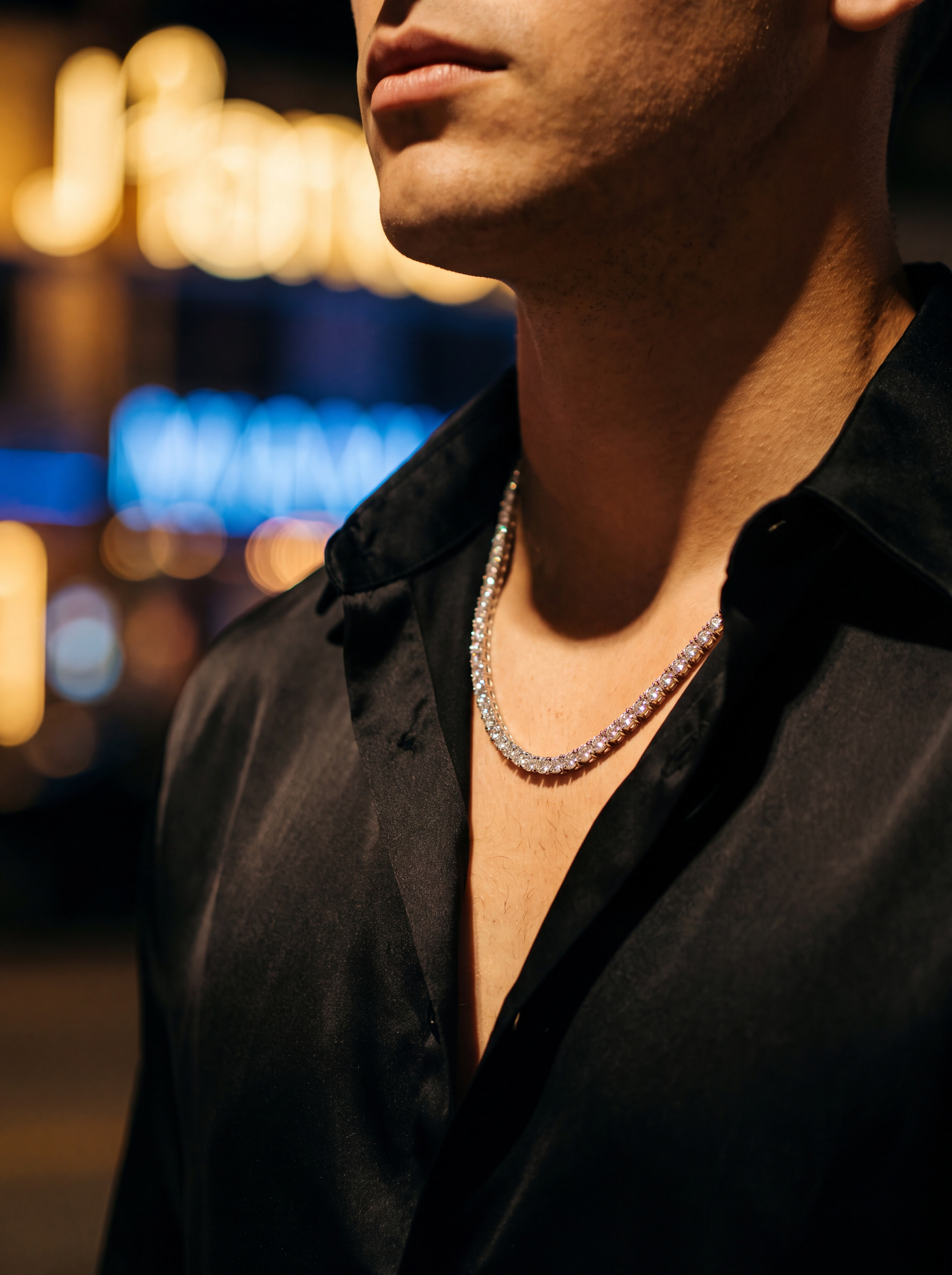 Moissanite tennis chain